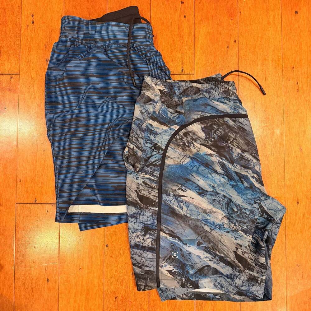 Lululemon Surge Linerless and Lined Athletic Shorts Bundle, Size M